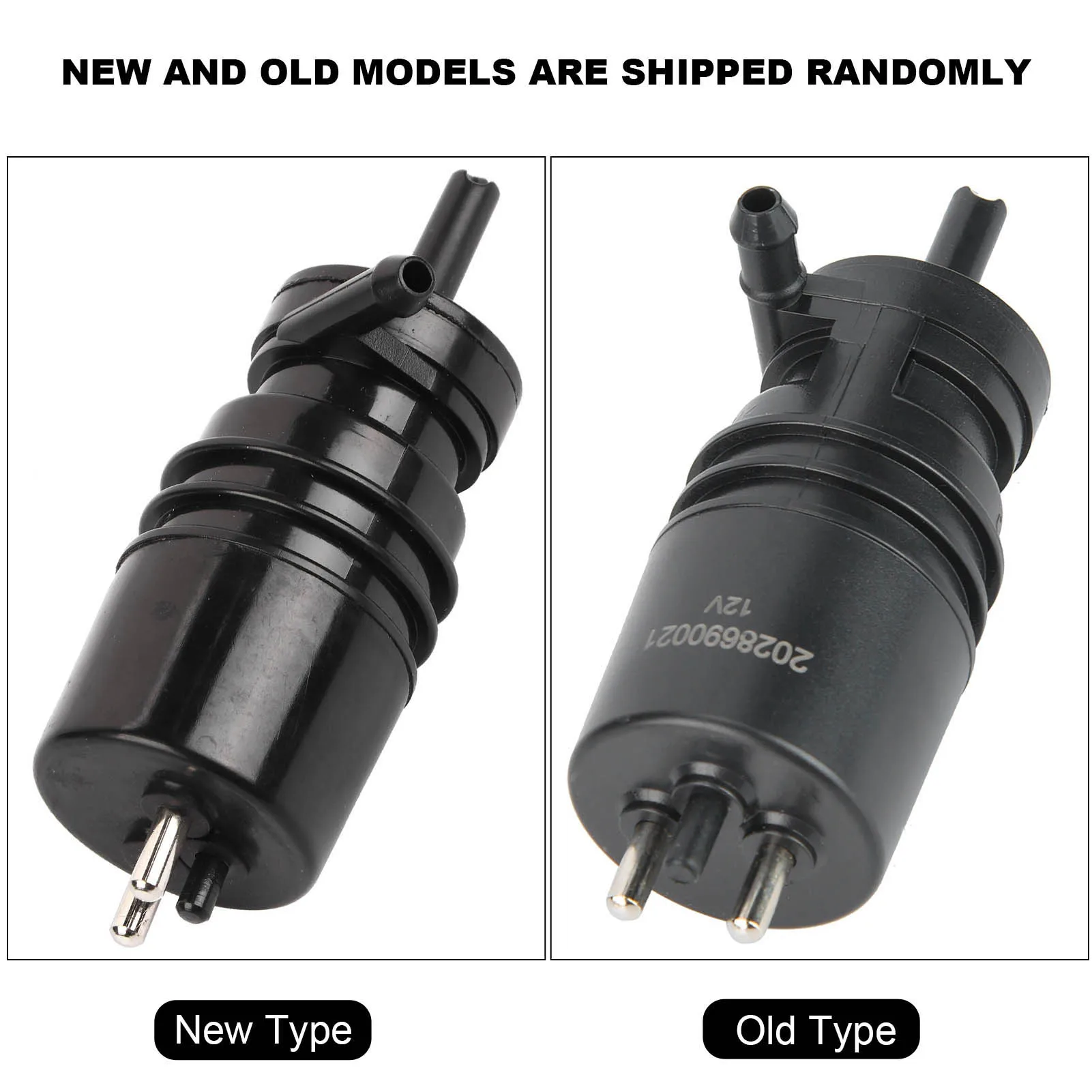 

2028690021 Car Headlight Windshield Washer Pump, Black ABS Material, OE 2028690021 2028690121, for Mercedes W201 W123 W124 W126