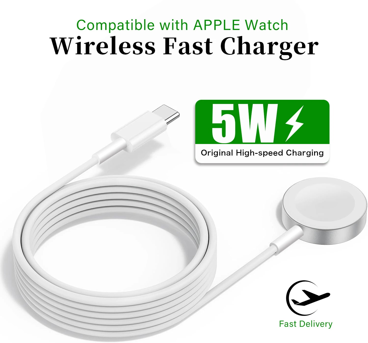 Magnetic Watch Wireless Charger for apple Watch 10 9 8 7 6 5 4 3 SE Ultra 2 fast adapter watch portable charger type c cable 5W