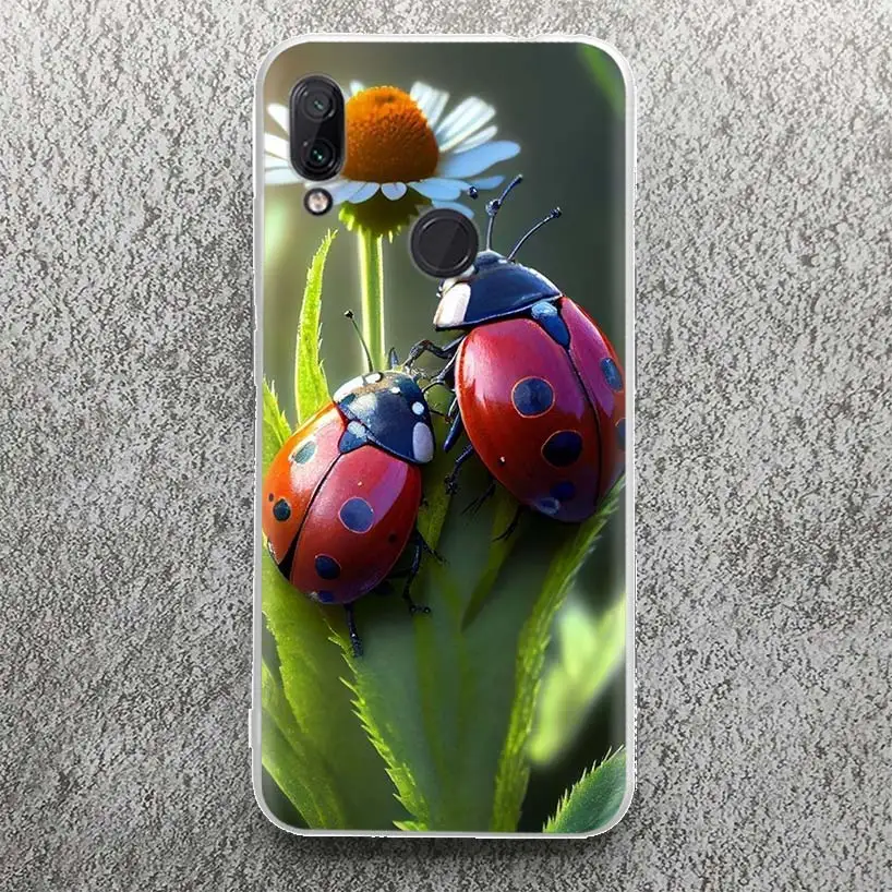 Insect Seven-Star ladybug Phone Case For Xiaomi Redmi 9 9A 9C 9T 10 10A 10C 12 12C 8 8A 7 7A 6 6A S2 K20 K40 Pro Soft Silicone C