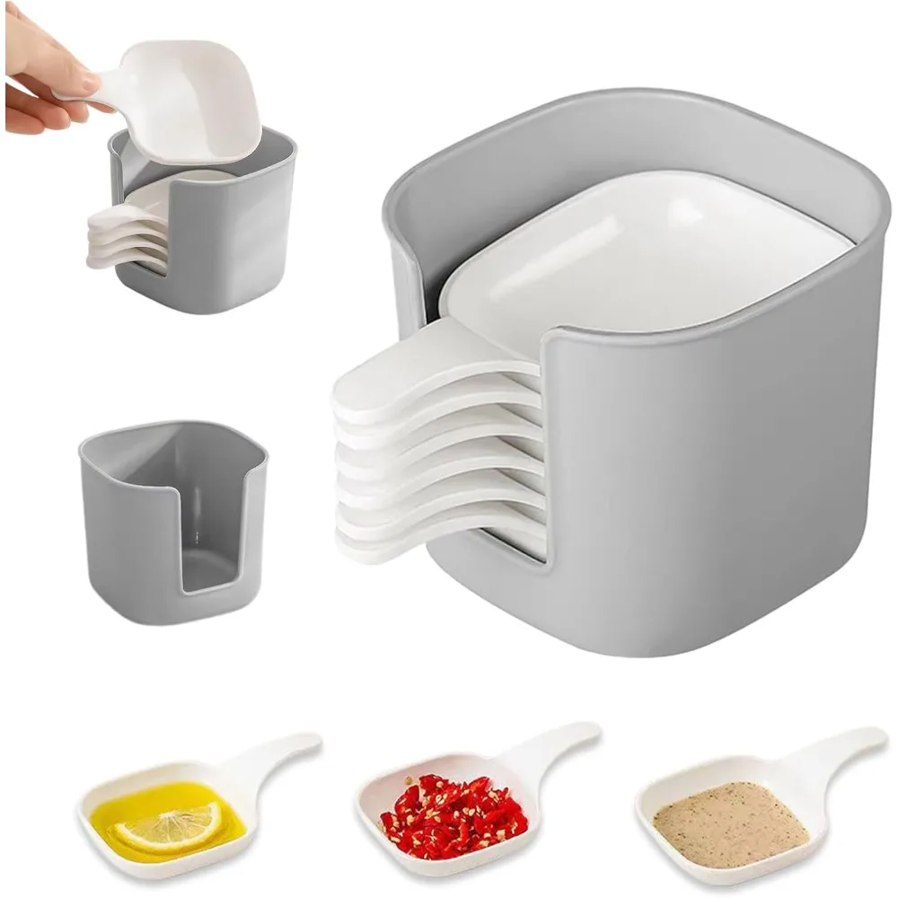 Juego de 7 Platos para Salsas, Platos para Condimentos, Platos para Aperitivos, Recipientes para Alimentos, Platos para Salsa de Tomate, Utensilios de Cocina