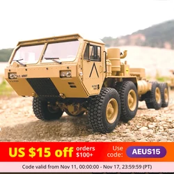 1/12 RC 8X8 Drive Military Truck Trailer Professional Electric Heavy Hill Climbing Off-road Truck Dump Truck Semi-trailer