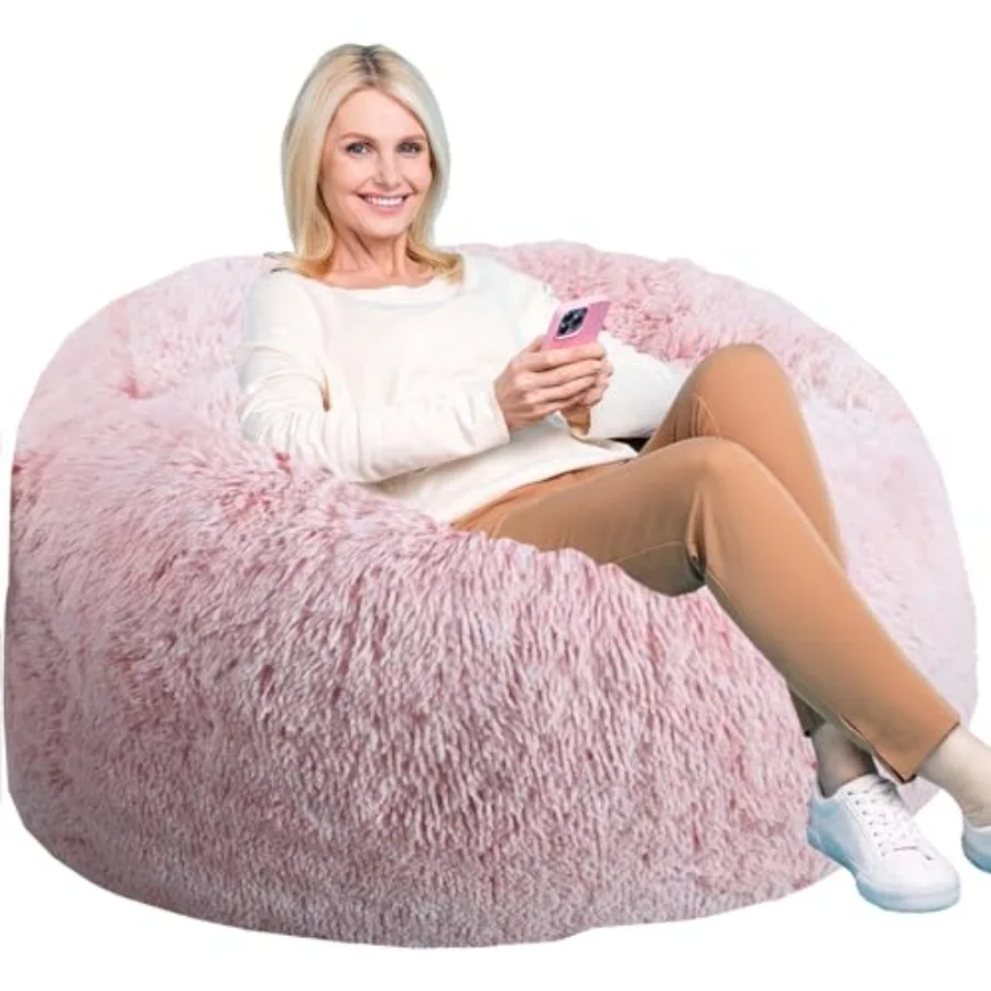 

Bean Bag Chairs Memory Foam Stuffing Bean Bag Chair for Adults/Teens/ Plush Faux Fur Lazy Sofa Furniture with Removable High-Re