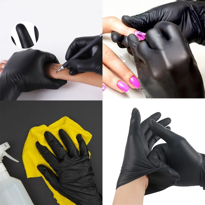 10/50/100/200pcs disposable nitrile gloves, suitable for small tools for tattoo cleaning, hair dyeing, and cleaning products