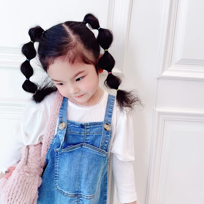 1000Pcs Colorful Disposable Hair Bands Girls Elastic Rubber Band Kids Ponytail Holder Headband Children Hair Accessories