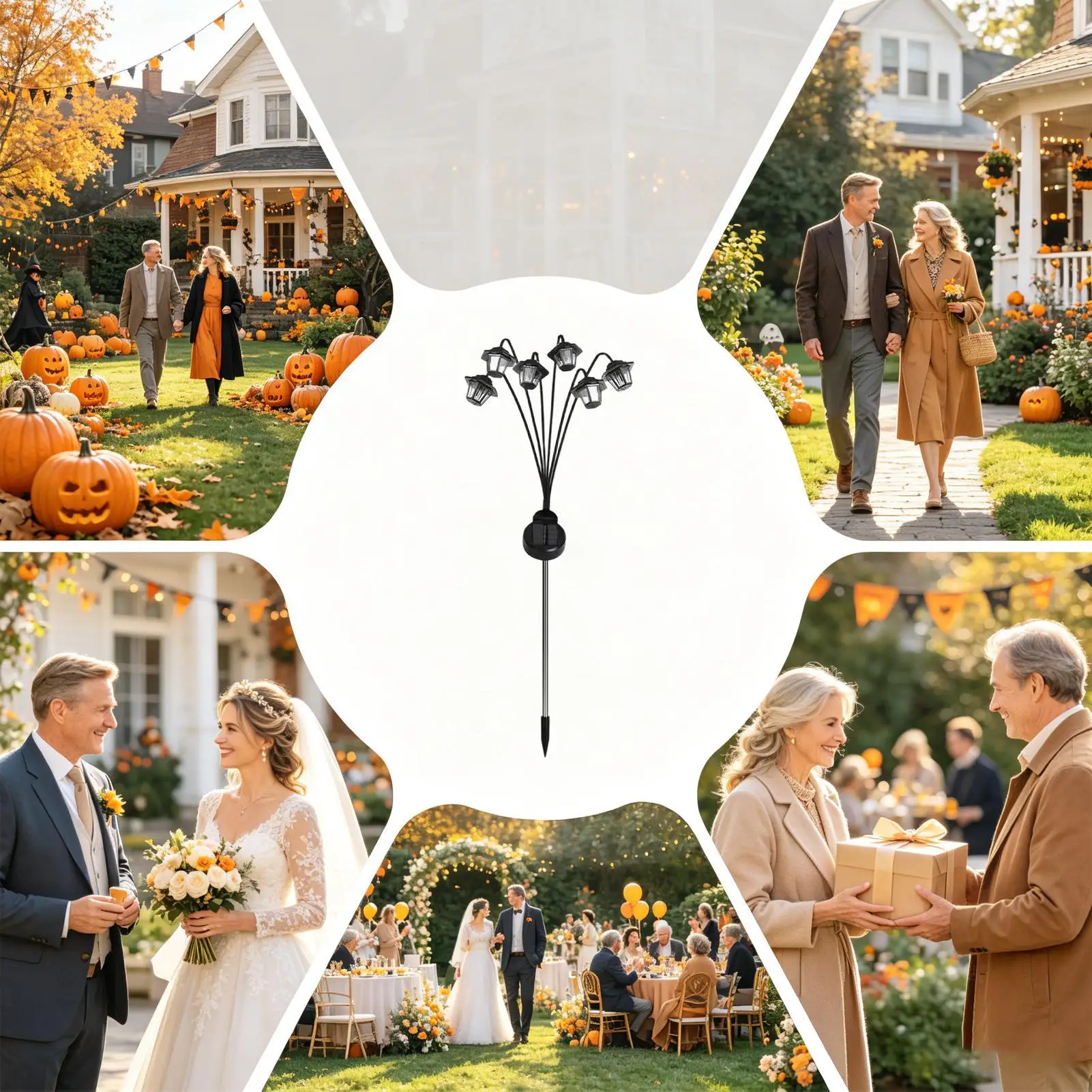 Outdoor Lights Solar Powered 2 Pieces Waterproof LED Ground Stakes Solar Lights Outdoor Waterproof For Lawn Patio Porch