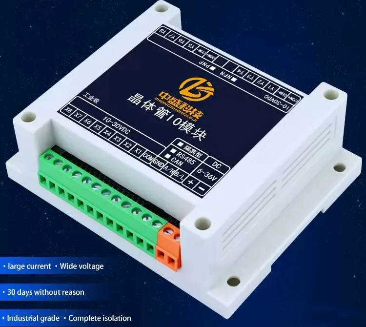 Transistor Uitgangsschakelaar Digitale Ingangsmodule Io Uitbreiding Dc Motor Magneetventiel Rs485 Modbus