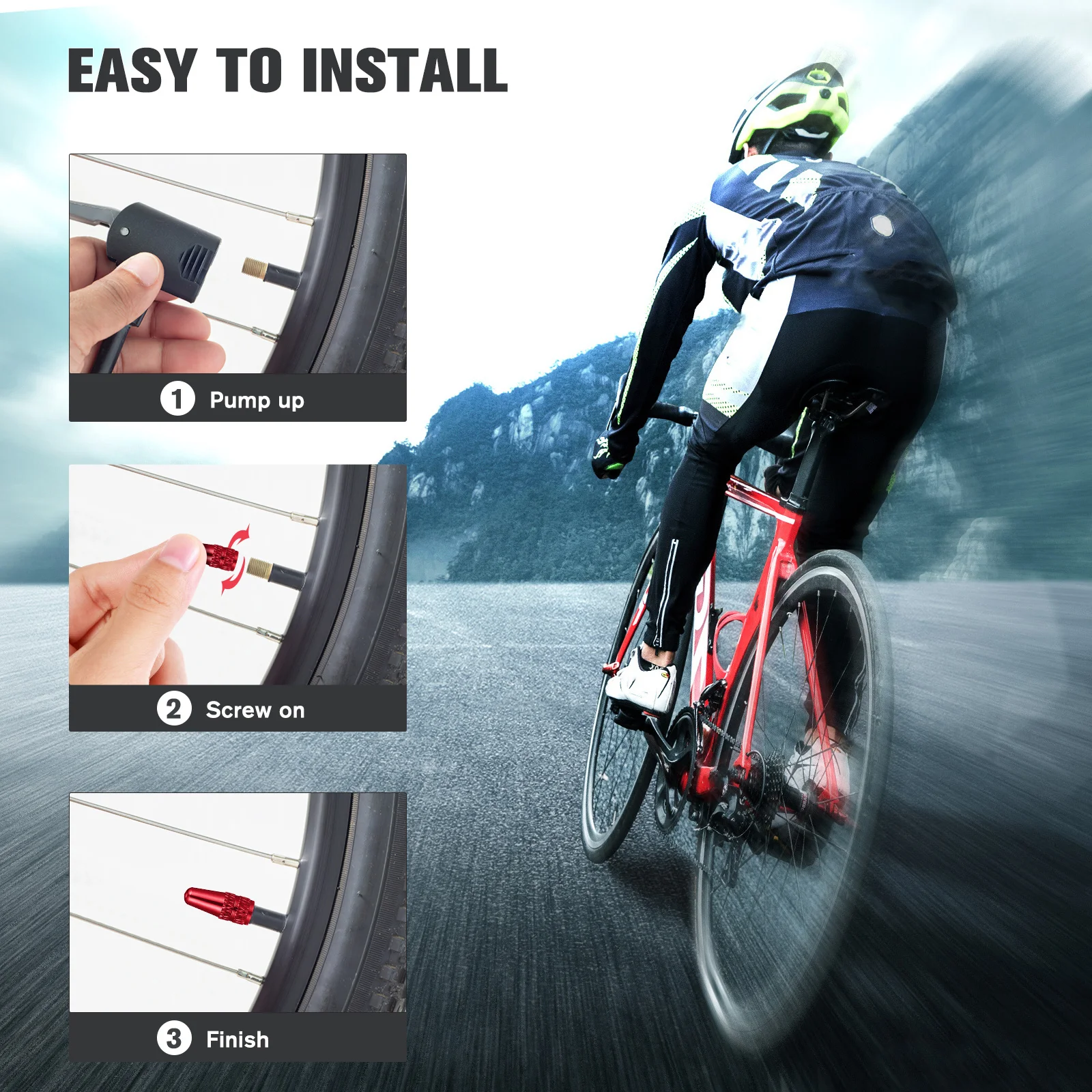 20Pcs Professional Bike Valves Caps Aluminum Alloy French Style Universal Tire Dust Covers Corrosion Resistant