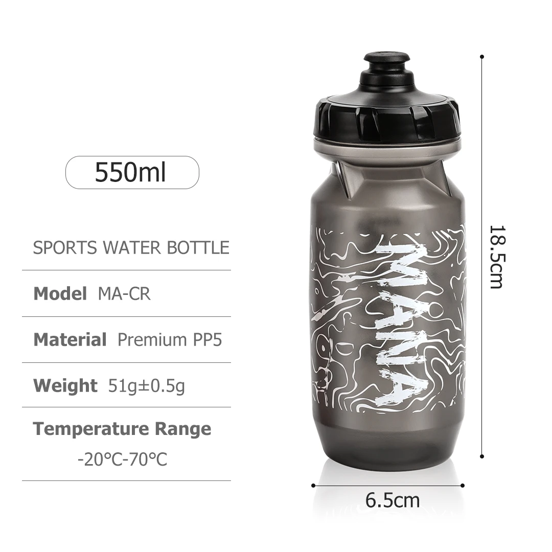 Botella de agua para bicicleta MANA, botella de agua portátil de plástico de gran capacidad para deportes al aire libre, PP de calidad alimentaria,