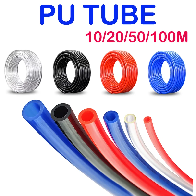 10M/20M/50M/100 Meters Pneumatic Component Hose Polyurethane Tubing 4mm 6mm 8mm 10mm 12mm Pipe Line Hose Pneumatic Tube