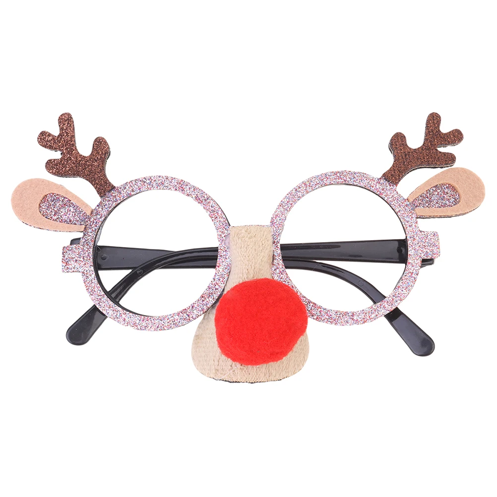 

3Pcs Funny Christmas Glasses Elk Style Party Eyeglasses Frames Photo Props Red Gold Glasses Party Eyeglasses