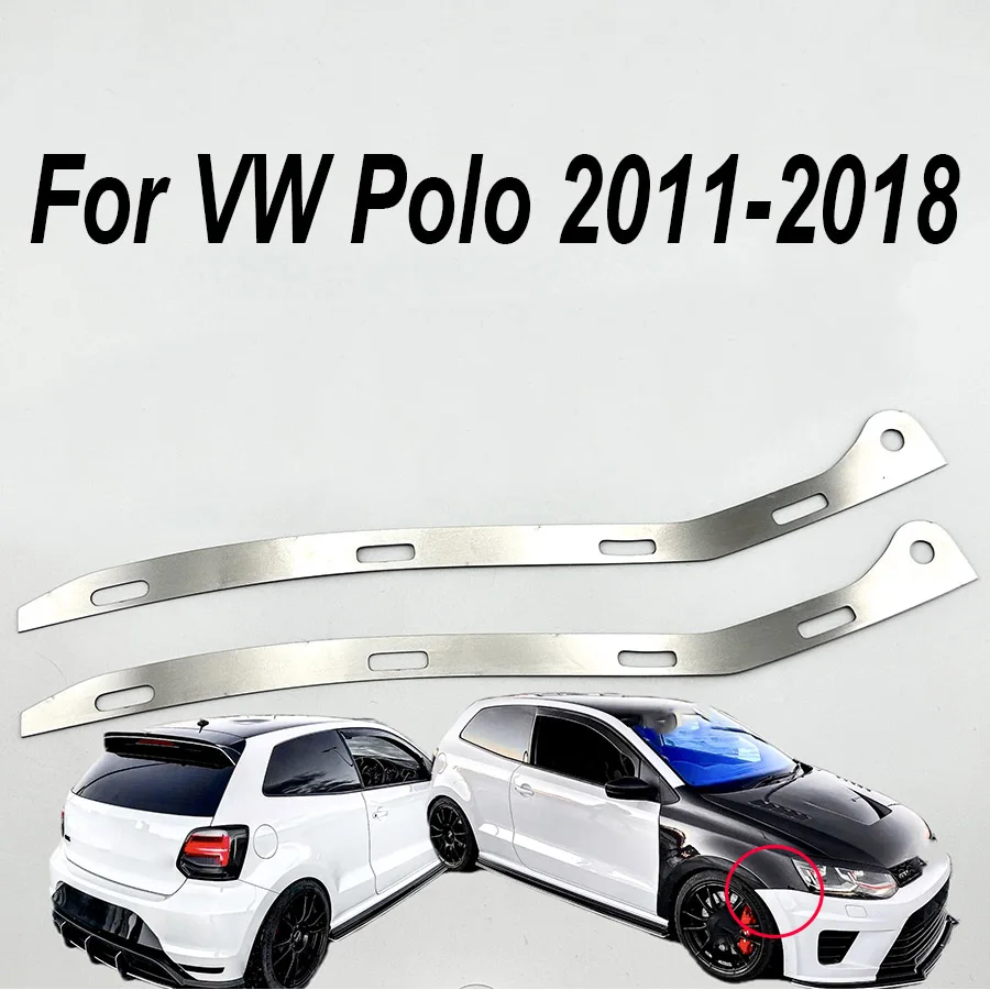 Wooeight 2Pc Front Bumper Seam Adjustment Bracket Side Stainless Steel Repair Modification Fit For Volkswagen VW Polo 2011-2018