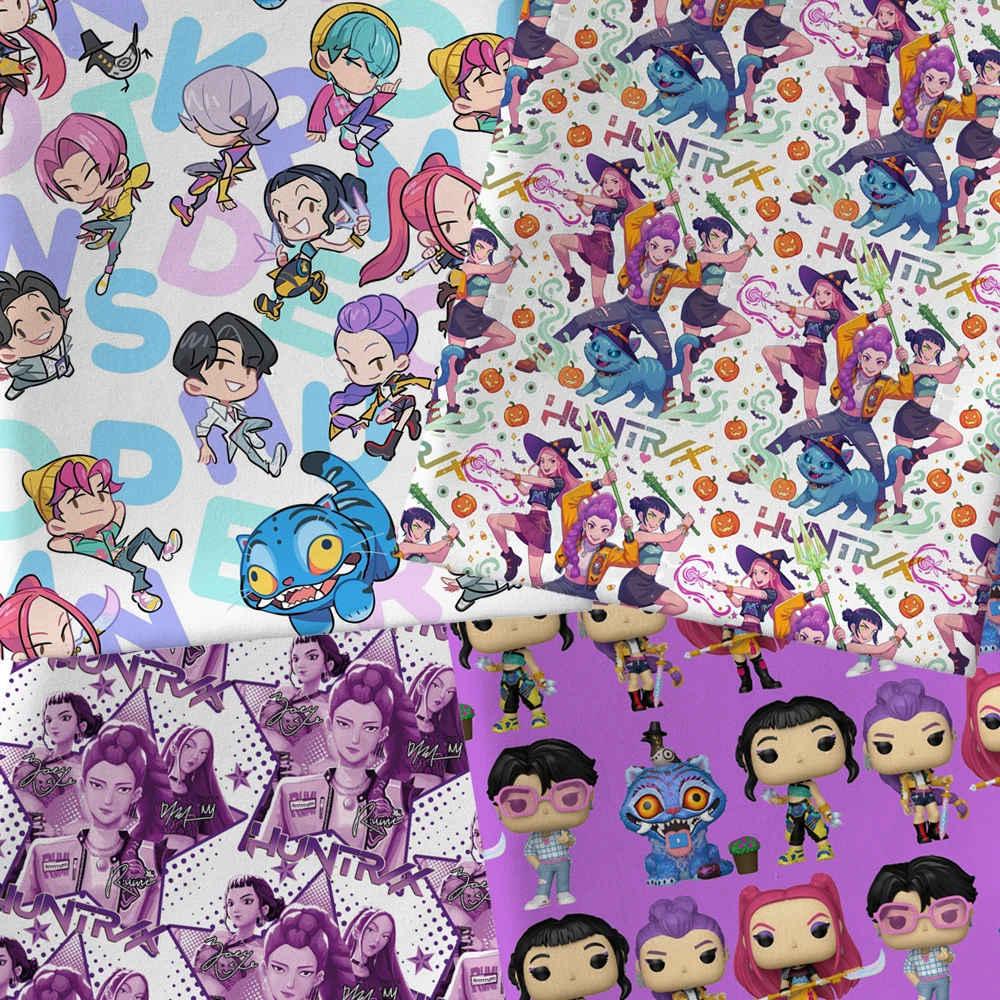 45*145 سنتيمتر نصف ياردة K-pop شيطان هنتر البوليستر القطن المطبوع النسيج الأنسجة الخياطة اللحف التطريز المواد DIY بها بنفسك اليدوية