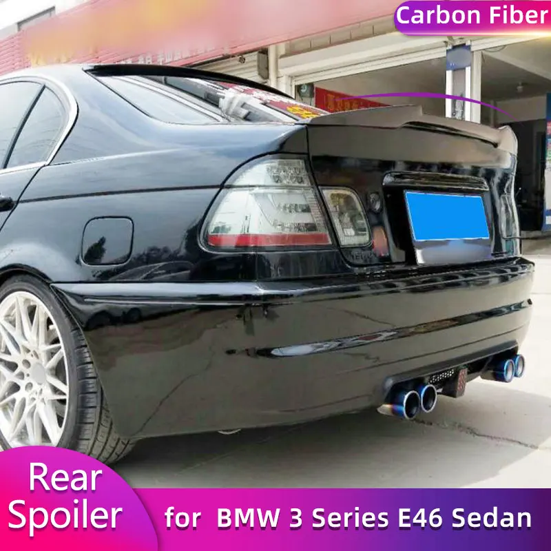 Carbon Fiber Rear Trunk Spoiler Wings for BMW 3 Series E46 328i 330i Sedan 4-Door 1998-2005 Car Rear Spoiler Boot Wing Lip FRP