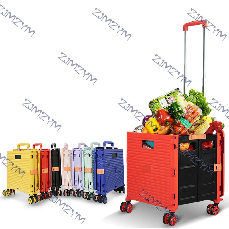 Silent Wheel Folding Shopping Cart Hand-pulled Cart small Shopping Cart Supermarket Shopping Cart Trolley