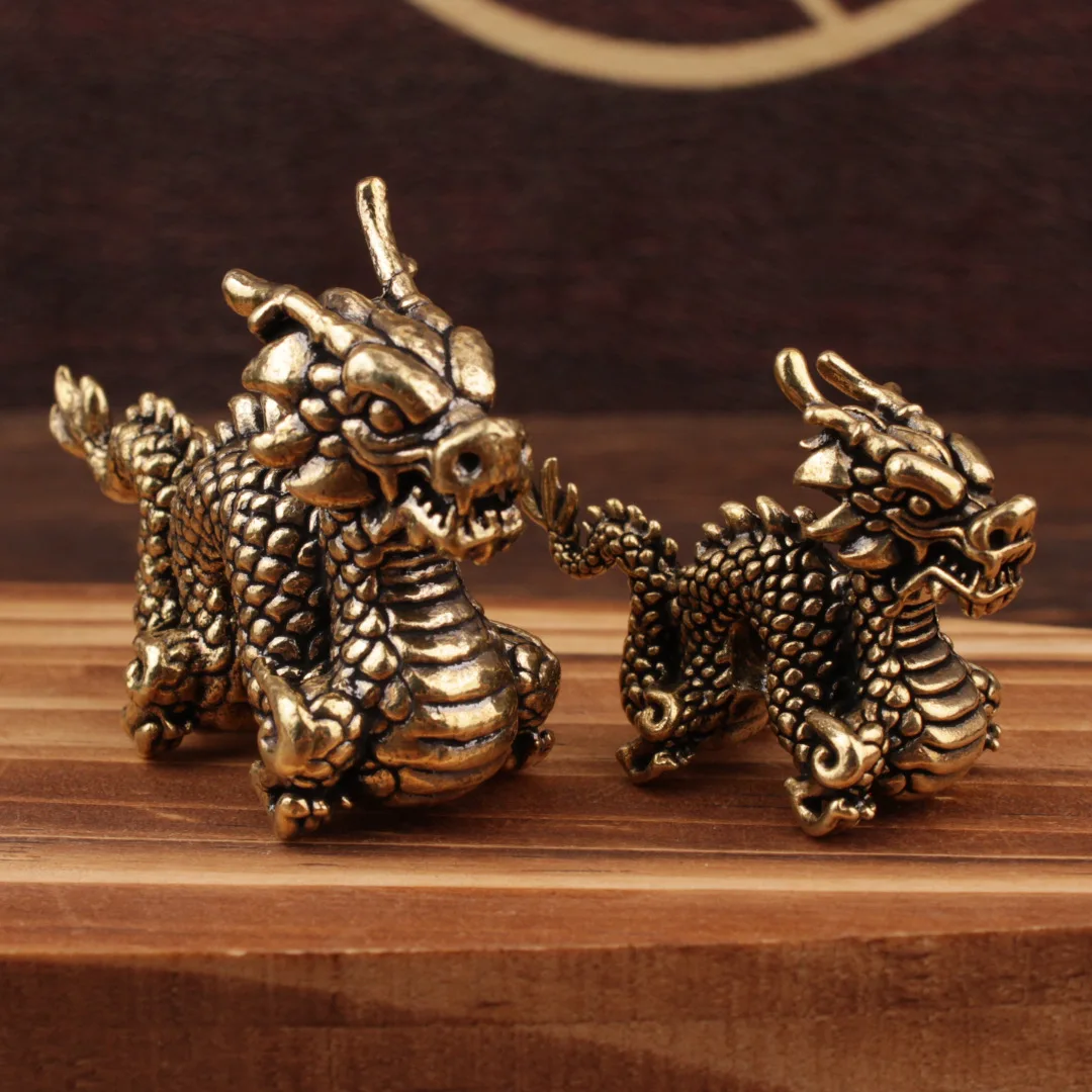 Solid brass ornament Xiangruilong small copper ware Chinese creative ornament Cross-border retro ornament