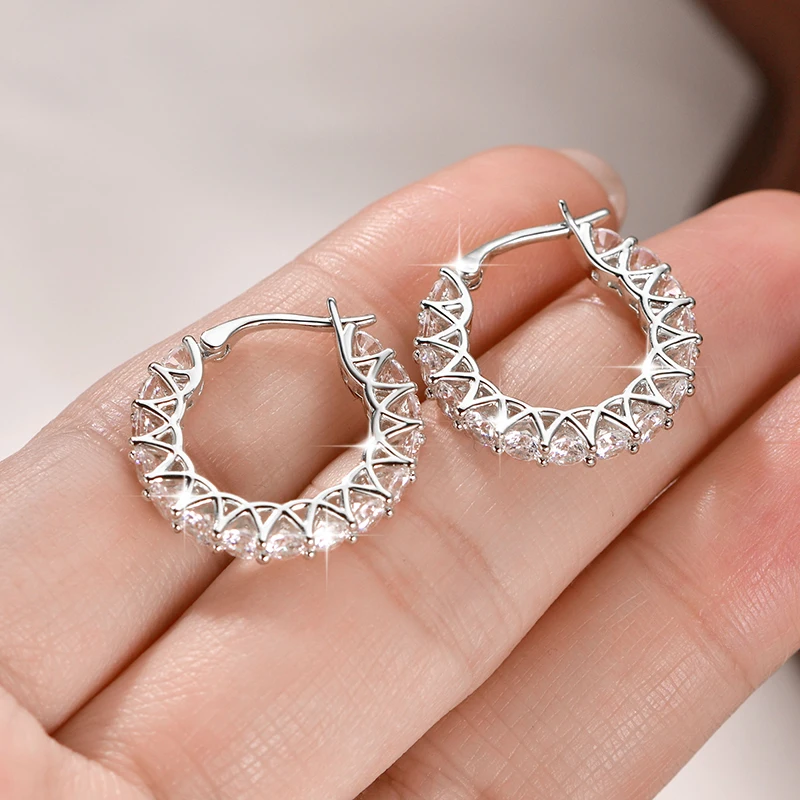 Lnngy 14K Gold Filled Huggies Ohrringe, funkelnde 3 mm große Zirkon-Creolen für Frauen, Paare, Hochzeit, Schmuck, Geschenk – Detail 13