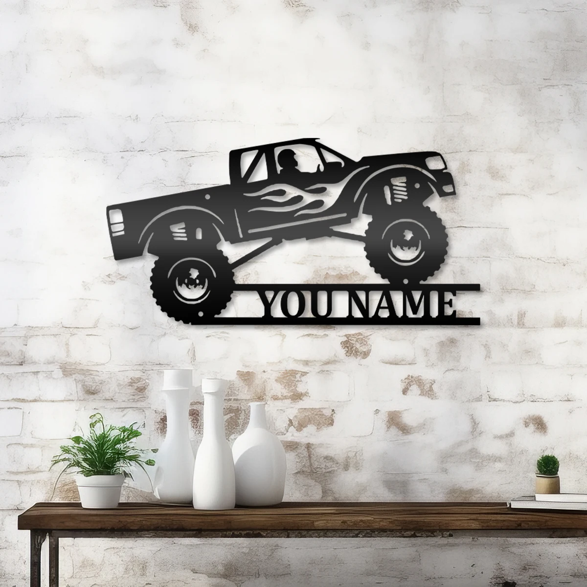 1pc hot sale truck Custom Name Metal Wall Signs Iron Wall Plaque For Kids Room Living Room Home Decor