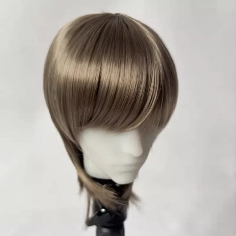 BJD 가발 짧은 머리 1/3 1/4 인형용 SD MSD MDD 가발 인형용 흰색 금색 검정색 분홍색 갈색 파란색 녹색 머리