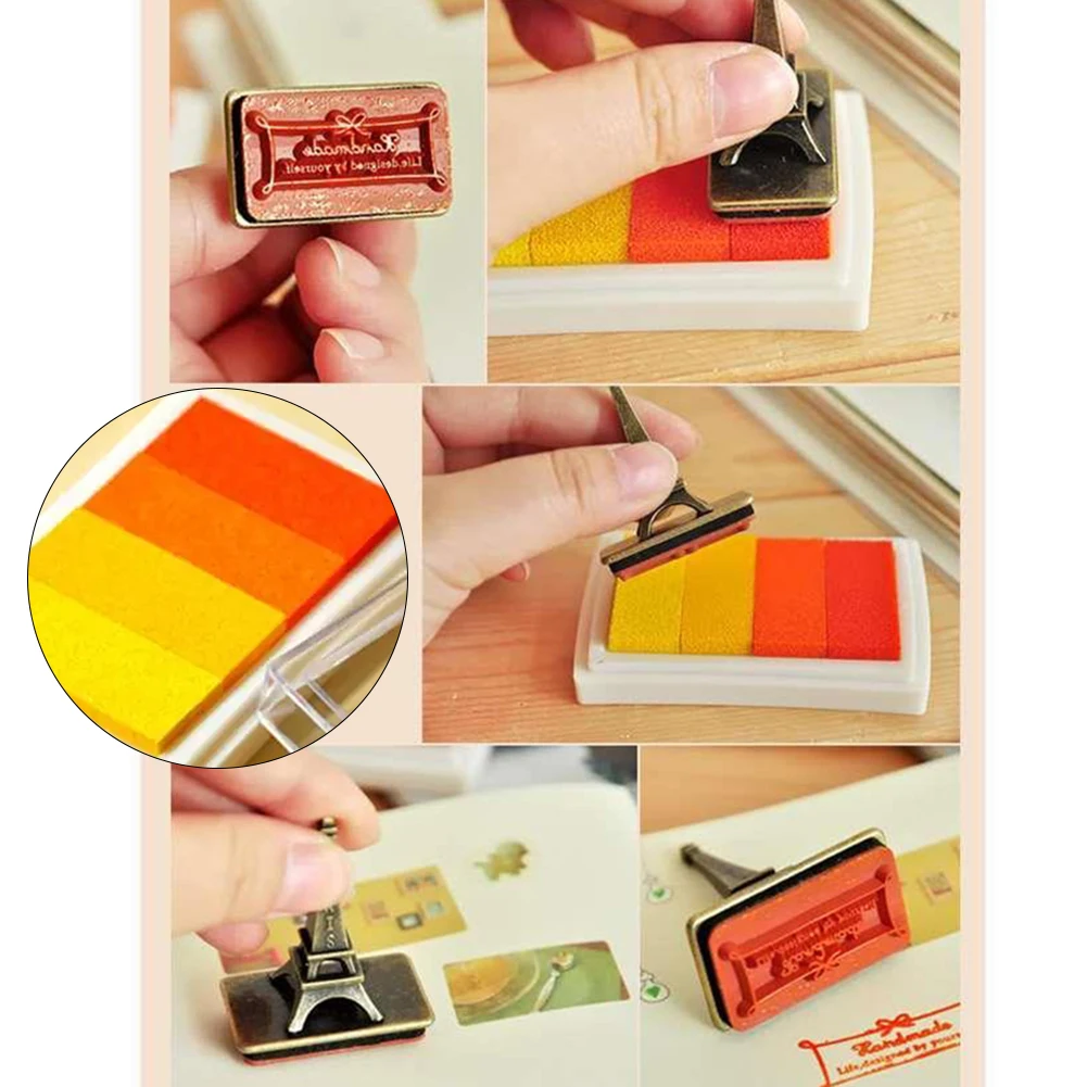 Buntes Stempelkissen-Set für Heimwerkerarbeiten, einfach zu bedienen und zu reinigen, erstellen einzigartige Designs, müheloses Farbverlaufsdesign