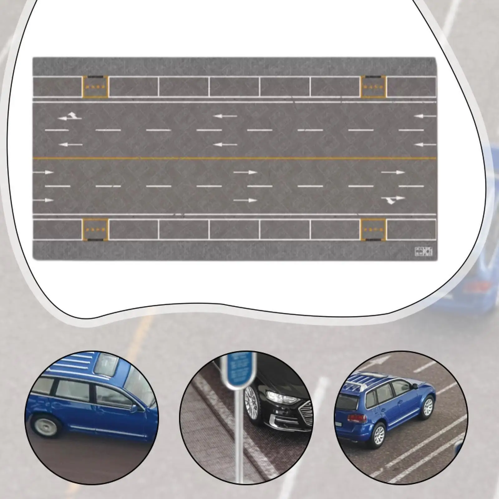 Parking Mat in 1:64 Scale, Rollable Photo Backdrop Mat, Miniature Exhibition Scene