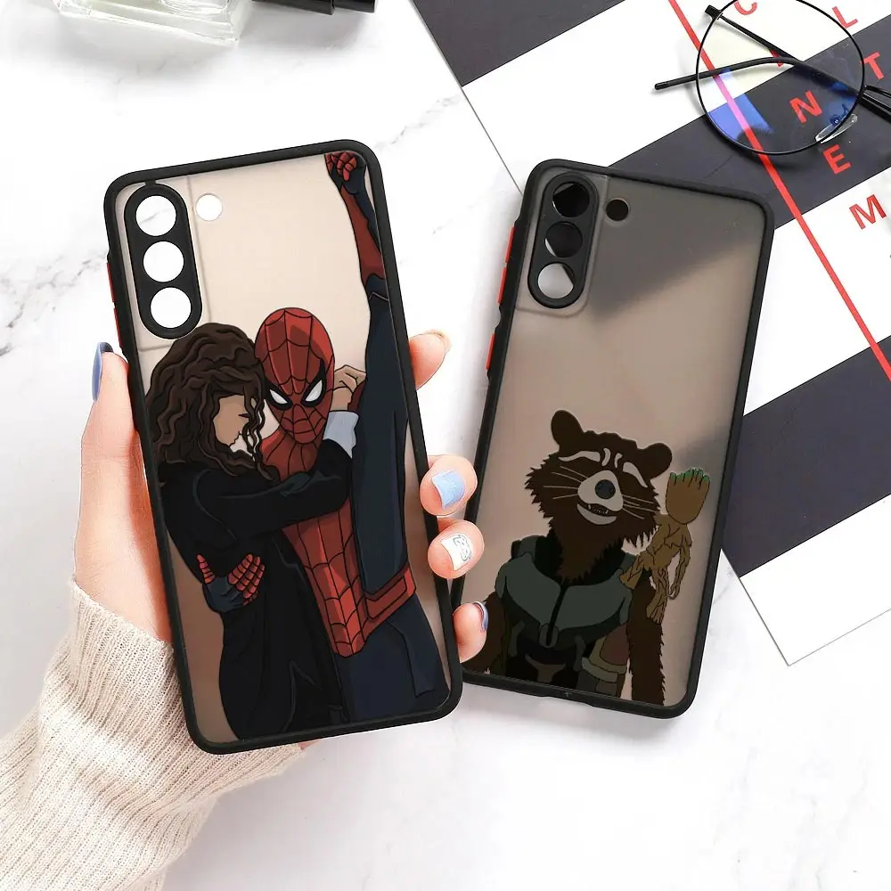 Marvel Avengers Heros Faceless Matte Fundas For Samsung S23 Ultra Case Galaxy S20 FE S21 S22 Ultra S10 S8 S9 Plus Cover Iron Man