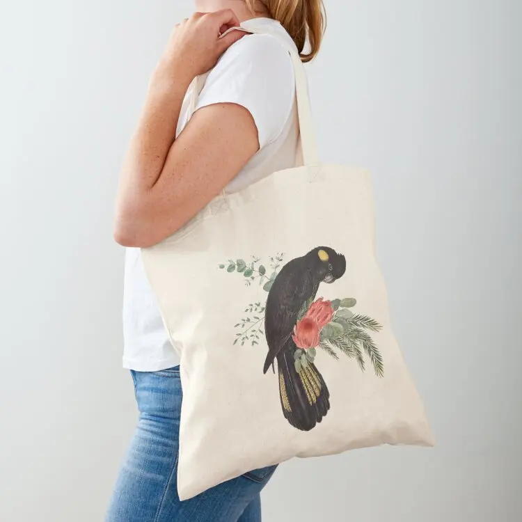 Vintage Black Cockatoo Tote Bag