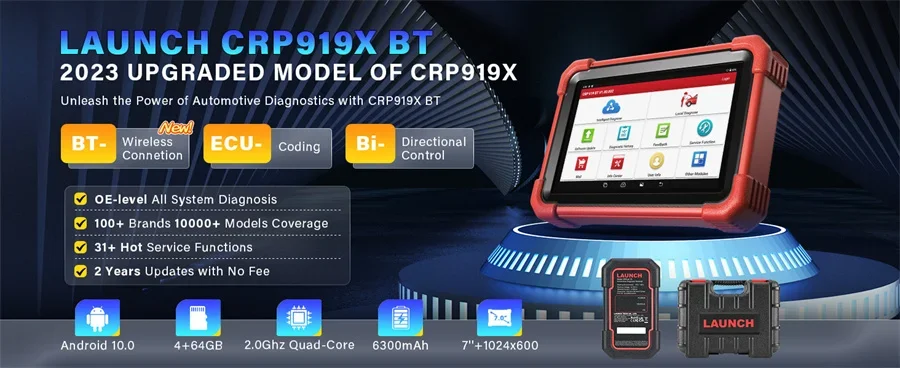 2024 Newest Launch crp919x bt crp919bt crp919x car obd2 scanner car engine analyzer diagnosis tool for all cars