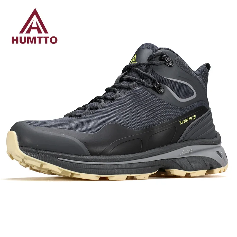 

HUMTTO Boots for Men Platform Luxury Designer Outdoor Hiking Ankle Boots Men's Winter Rubber Black Work Safety Tactical Shoes