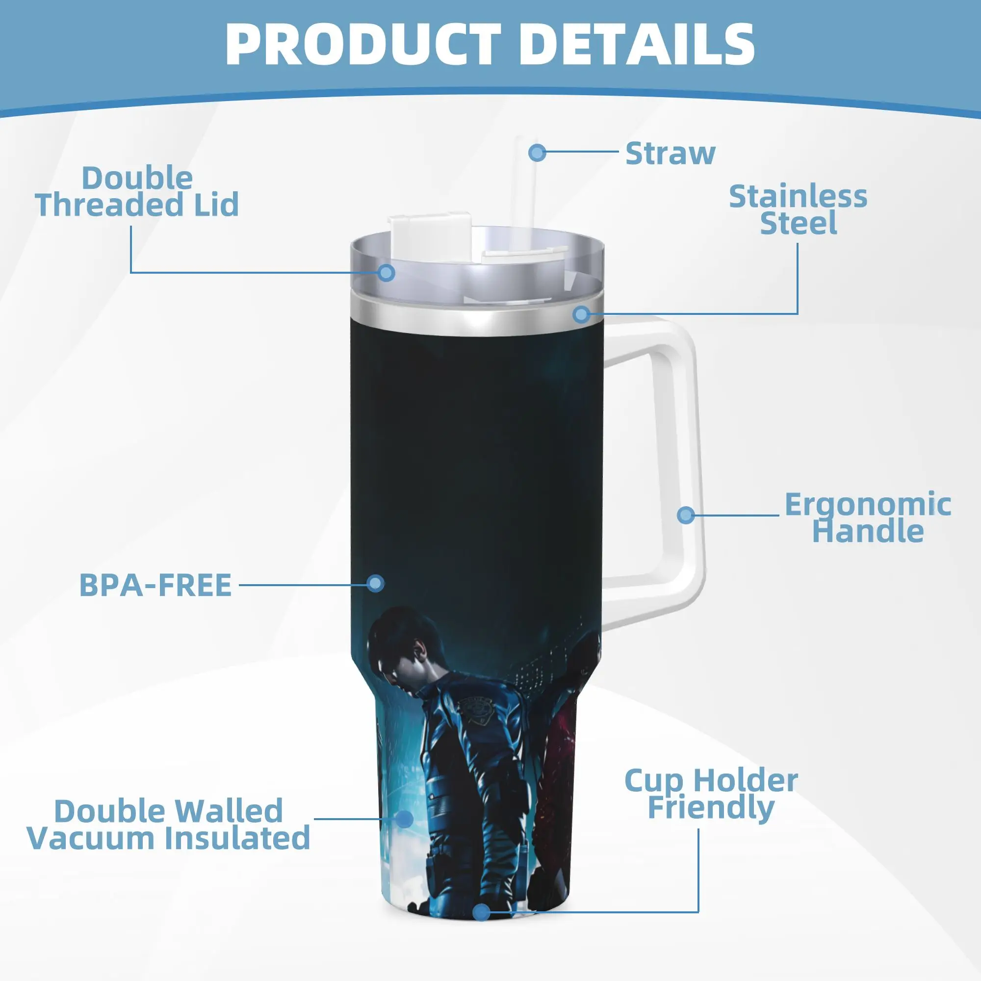 Stainless Steel Tumbler Residents Evils Thermal Cups  Insulated Hot Drinks Mugs Cup Travel Custom Water Bottle