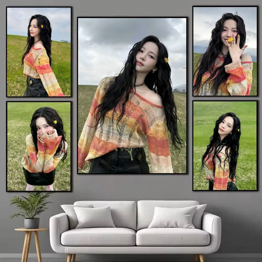 Karina hot Singer Poster High Quality Dorm Living Room Aesthetic Wall Decoration Painting Stickers Gift