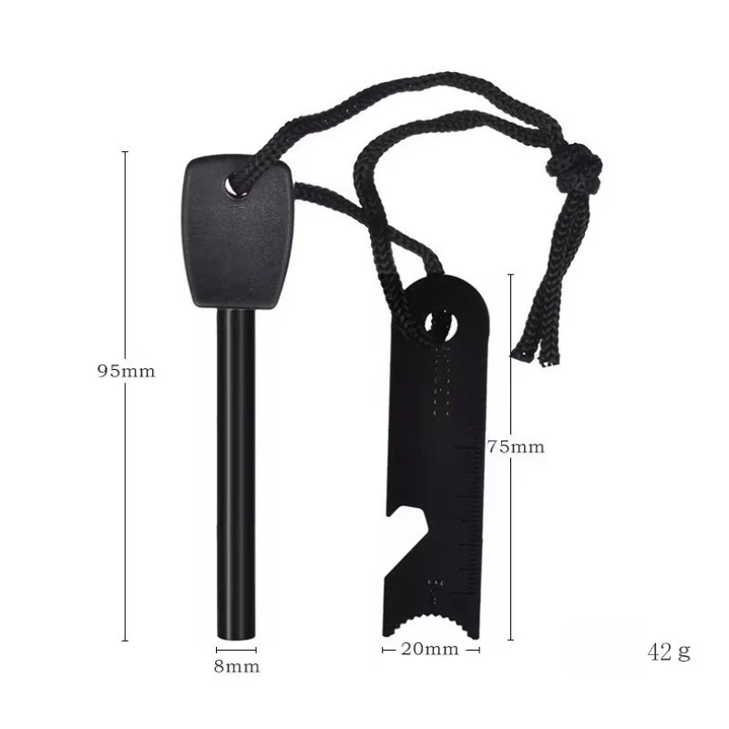 قضيب مغنيسيوم حجر صوان كبير صلب: مشعل نار خارجي جديد للتخييم والمشي لمسافات طويلة معدات نجاة طوارئ، بالإضافة إلى فتاحة زجاجات - 5