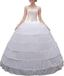 Crinoline Hoop Petticoats Skirt Slips Floor Length Underskirt for Wedding Dress 2024