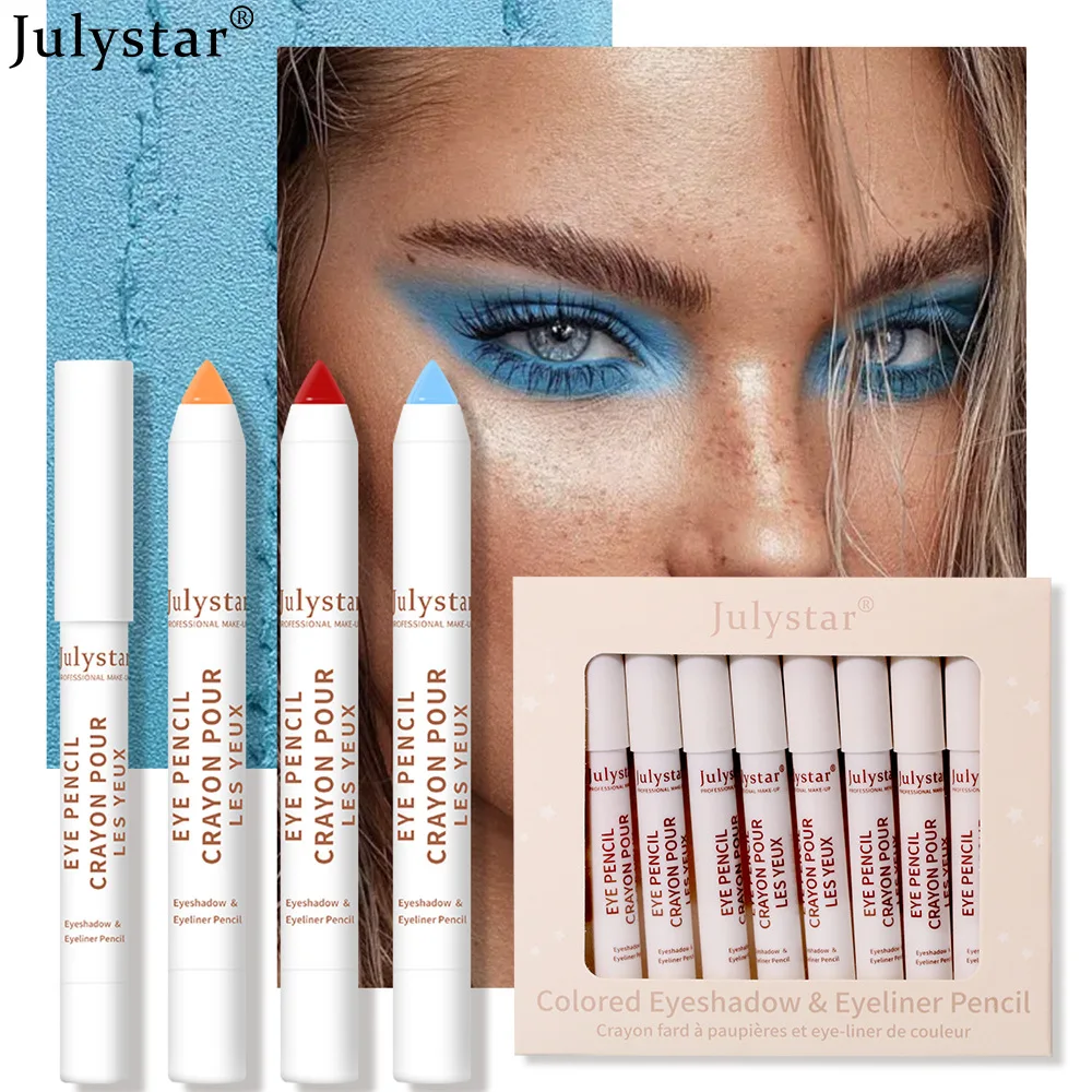 Julystar Eye Shadow Stick Eyeliner Cream Waterproof Eye Makeup Women's Cosmetics Matte Eye Shadow Set Persistent Coloring