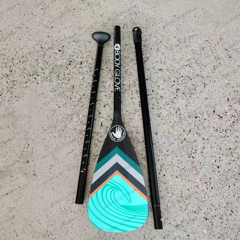 Portable Removable Aluminum Alloy Three-section Single-head Paddle Double Groove Anti-rotation and Floating