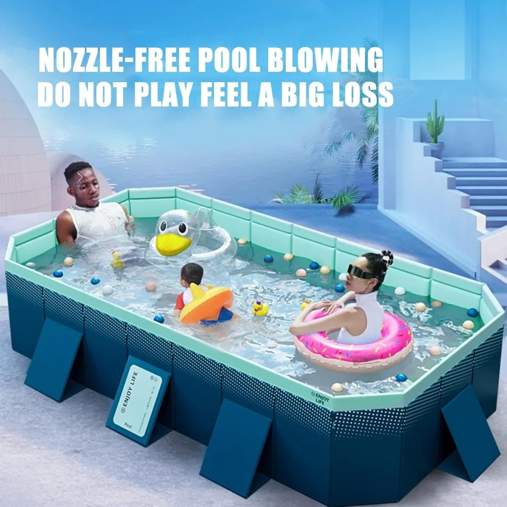 Foldable Dog Pool with Unique Octagonal Design, Scratch Resistant  Extra Large Pet Bathtub with Reinforced Sidewalls