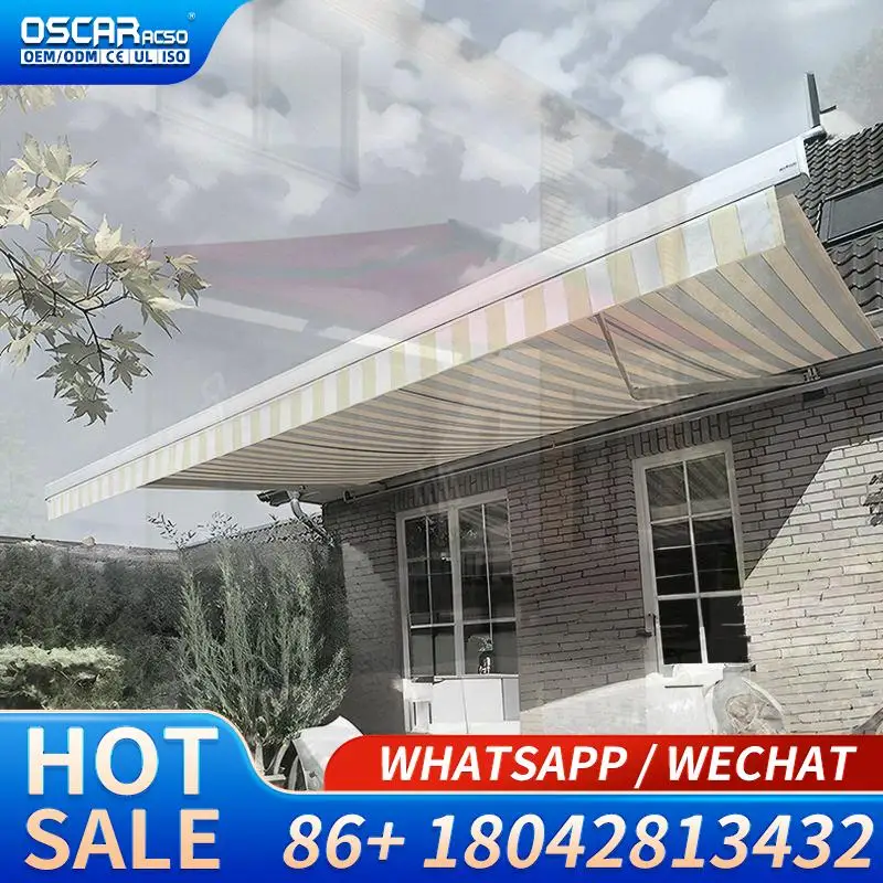 Retractable Shading Awnings for Terrace and Roof Outdoor Sun Protection Retractable Awning