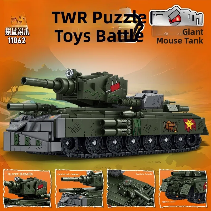 

Military Tank Building Blos Toy for Boys And Girls Eonal Assembly Tra Birthday Gift Creative DIY Puzzle Model Kit