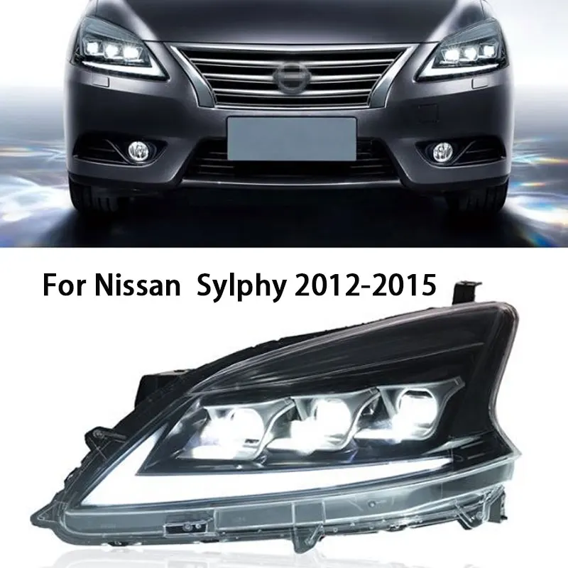 Headlight Assembly for Nissan Sentra B17 2012-2015 Nissan Sylphy B17 Full LED Light Source LED Sequential Turn Signal LED DRL