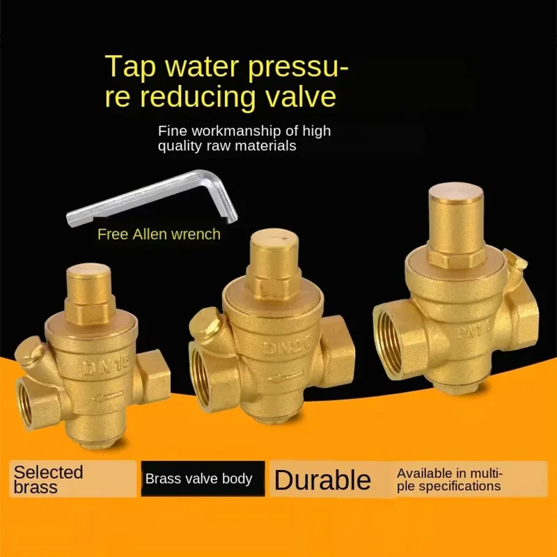 Water Pressure Reducing Valve Water Pipe Pressure Reducing Valve 1/2IN 3/4IN 1IN Net Water Heater Home Regulator Valve Thickened