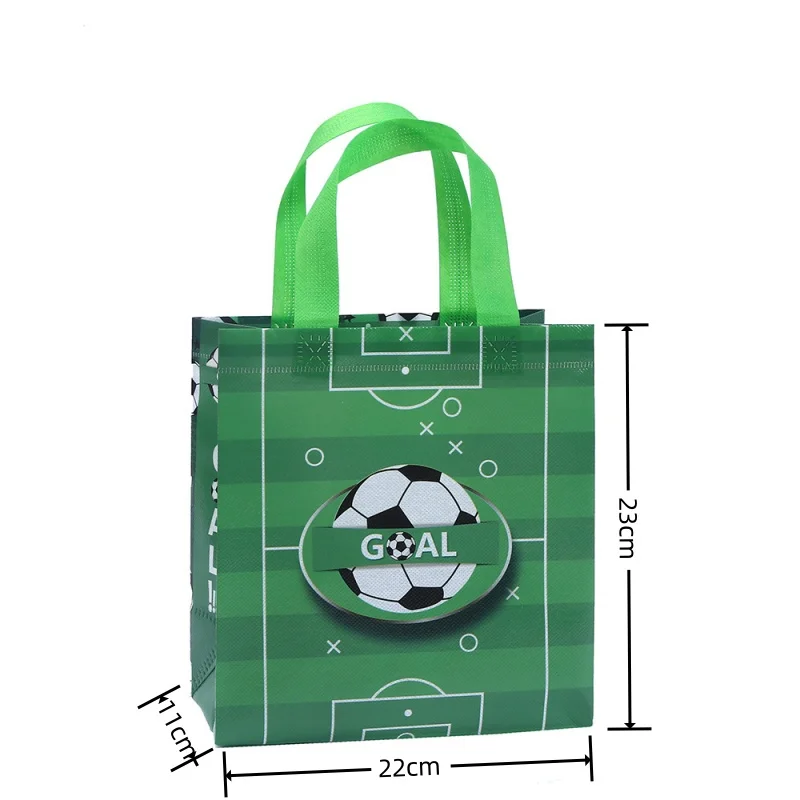 StoBag 8/20pcs Non-woven Tote Bag Football Boy Fabric Gift Package Kids Birthday Waterproof Storage Reusable Pouch Party Favors