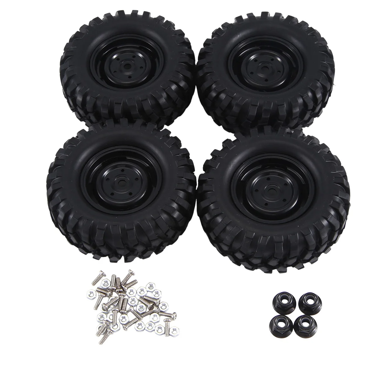 4Pcs 96mm 1.9 Inch Rubber Wheel Rim Tire Deadlock for 1/10 RC Crawler Car Axial SCX10 HSP Redcat Traxxas