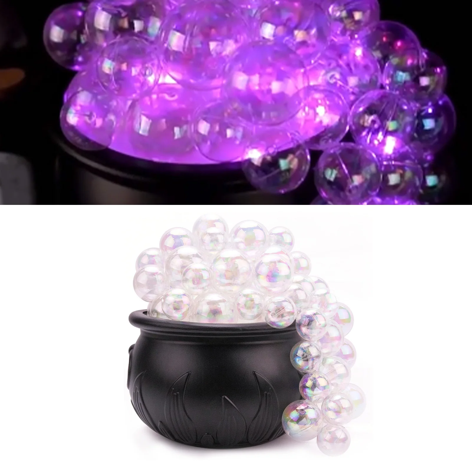 Bubbling Cauldron Ornament Multifunctional ABS Vintage Unique Practical Violet Light Bubbling Cauldron for Storing Candy