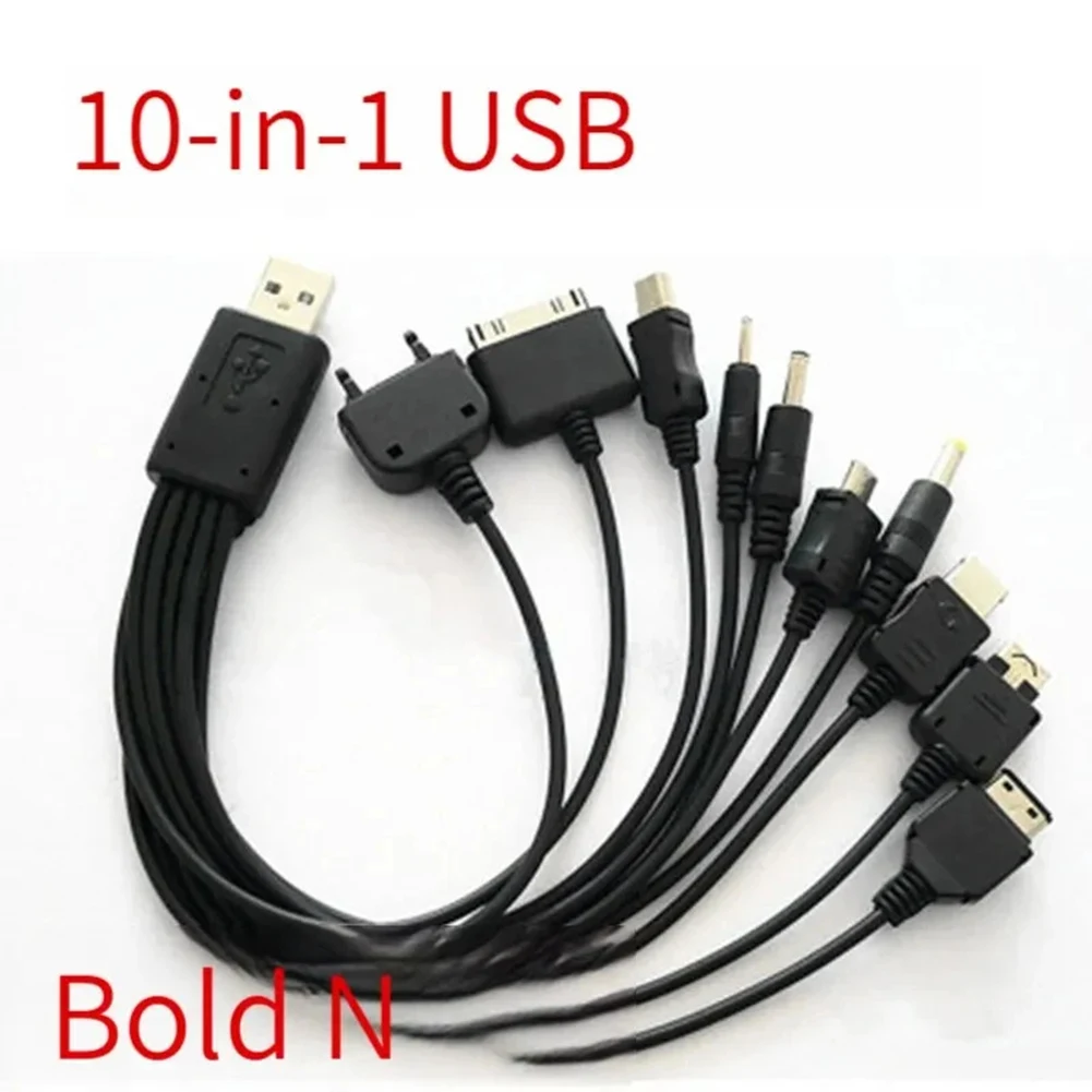 Home Use Travel Charging Black 10 In 1 USB Cable 10 In 1 USB Charging Cable Mobile Charger Compact USB Charger