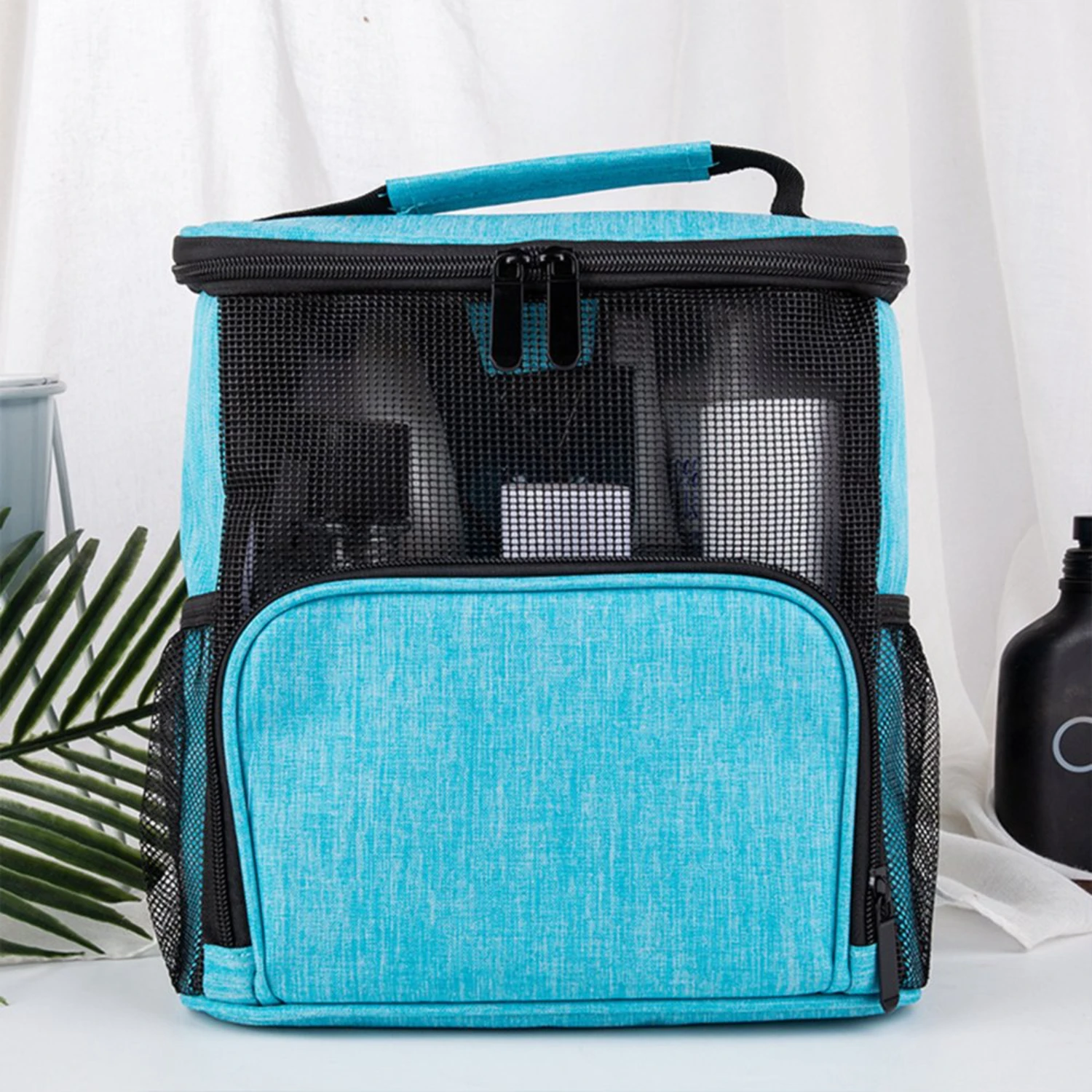 Borsa da toilette in rete con contenitore per doccia sospeso di grande capacità - 8,9 pollici