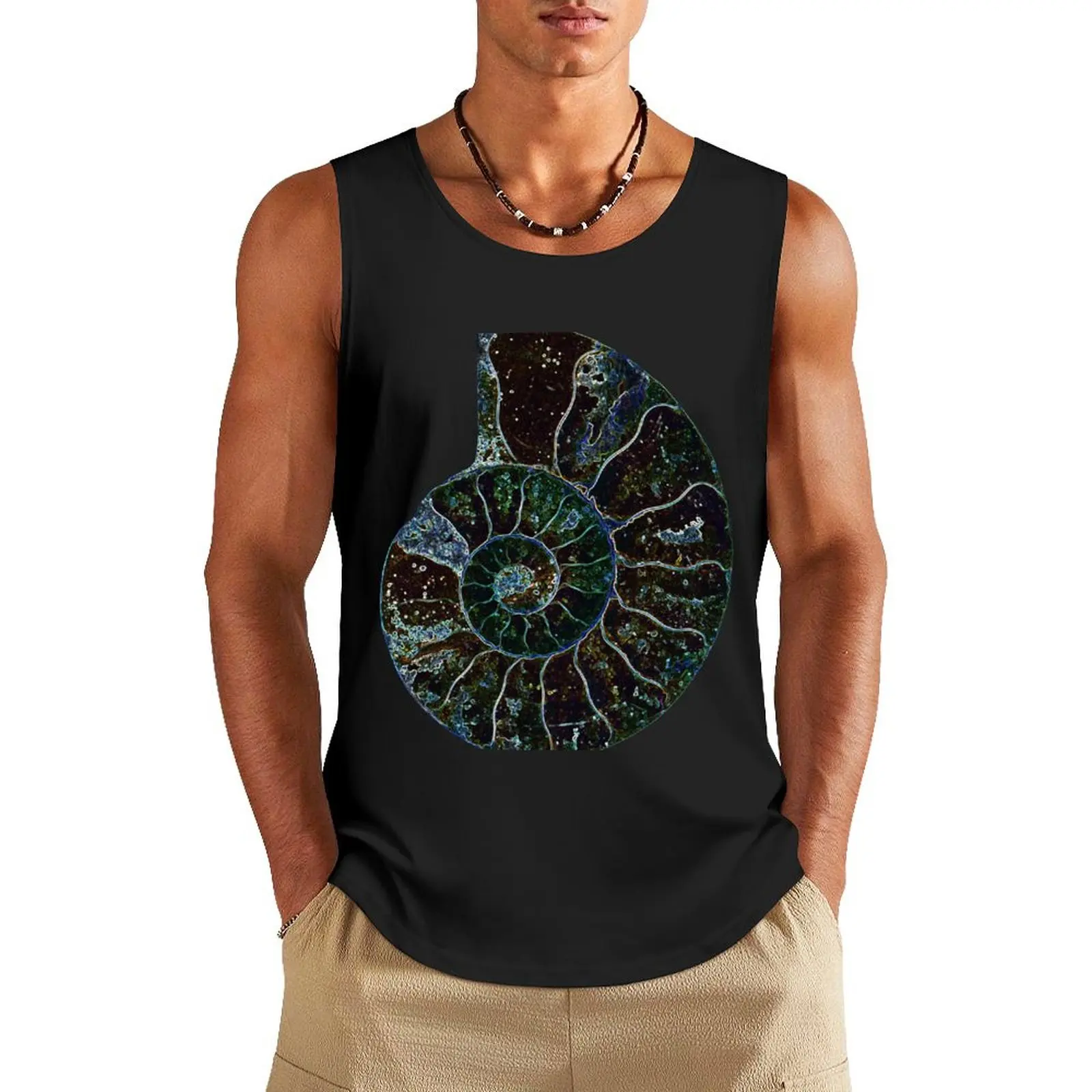 neon ammonite Tank Top bodybuilding t shirt basketball gym clothing men