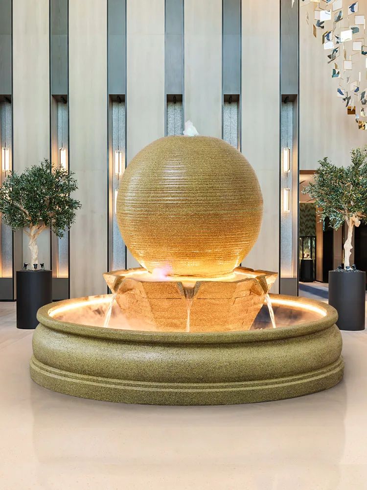 European style large spherical water ornaments for outdoor courtyard landscape, attracting wealth and feng shui decoration