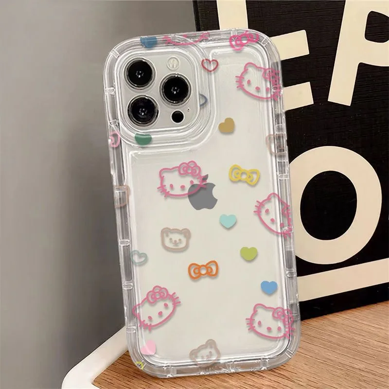 Прозрачный чехол Kawaii Sanrio Hello Kitty для Xiaomi Redmi Note 8 9 9A 9C 9T 9S 10 11 12 12C K40 Pro Plus 4G 5G Противоударный чехол