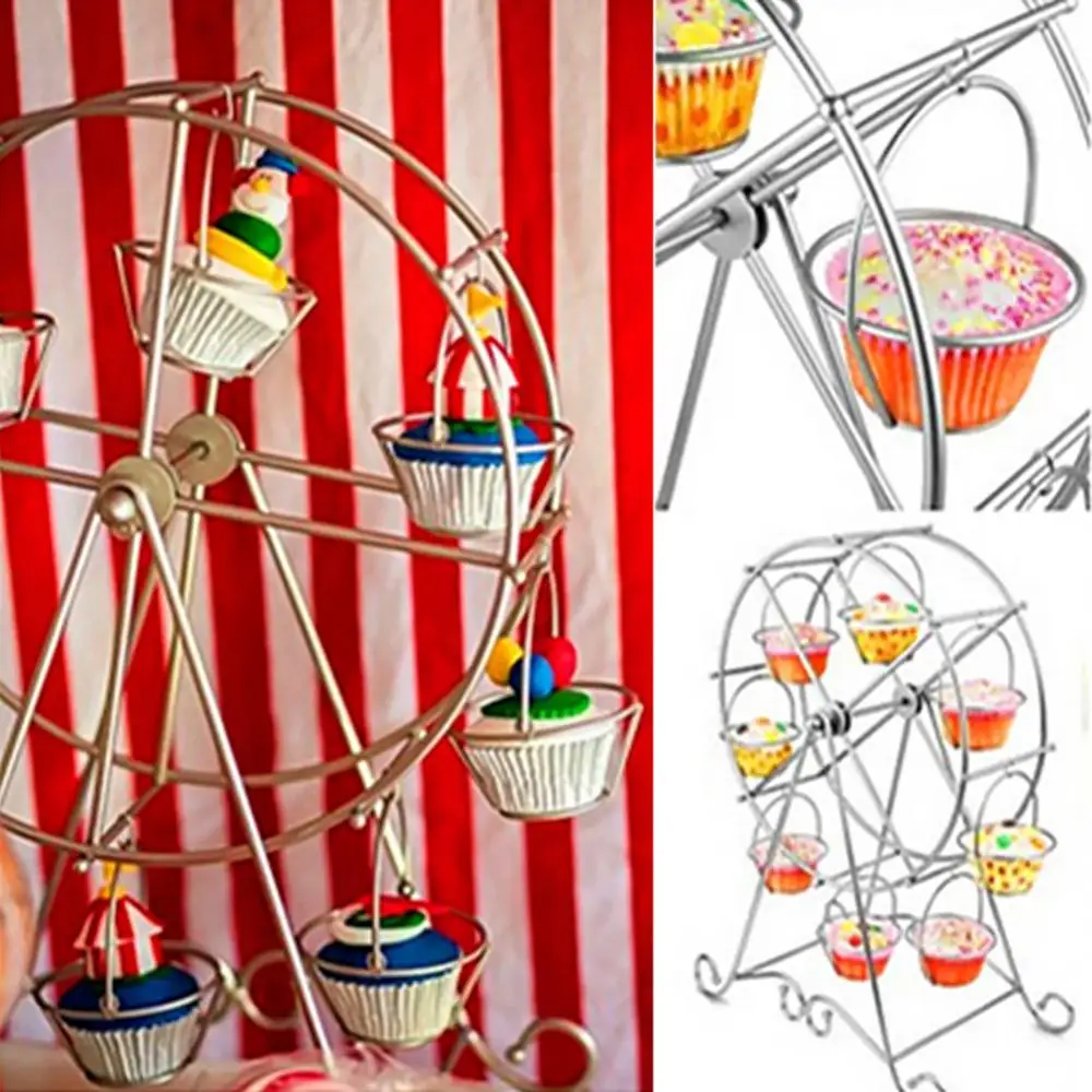 New Metal Ferris Wheel Cupcake Holder Wedding Birthday Party Cake Stand Display Rack