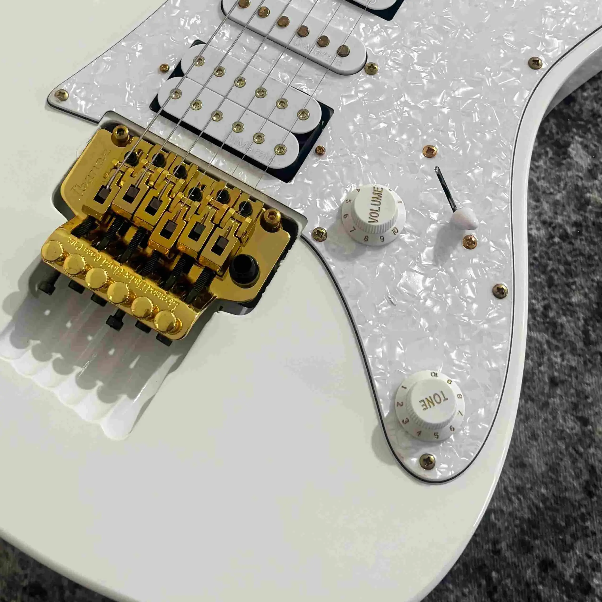 New White Irregular Shaped Electric Guitar Hollow Design 67VV Design HSH Pickup Rock Style Gift Instrument