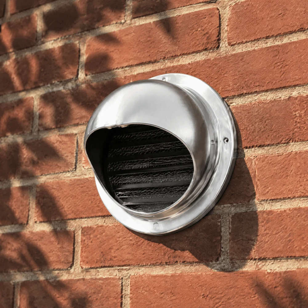 Durable 304 Stainless Steel Exhaust Air Vent Cover Built-in Mesh 5.9in Wall Vent Grille Dryer Vent Hood Bathroom